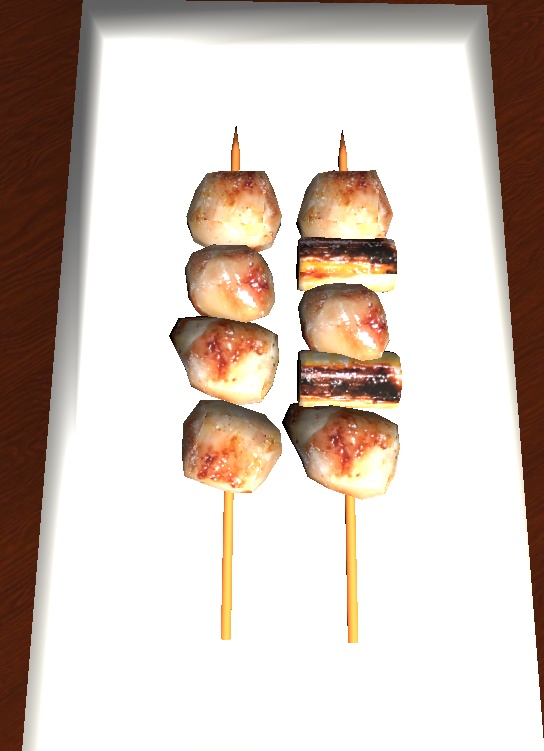 【3D小物】やきとりセット2(もも、ねぎま)塩版、タレ版