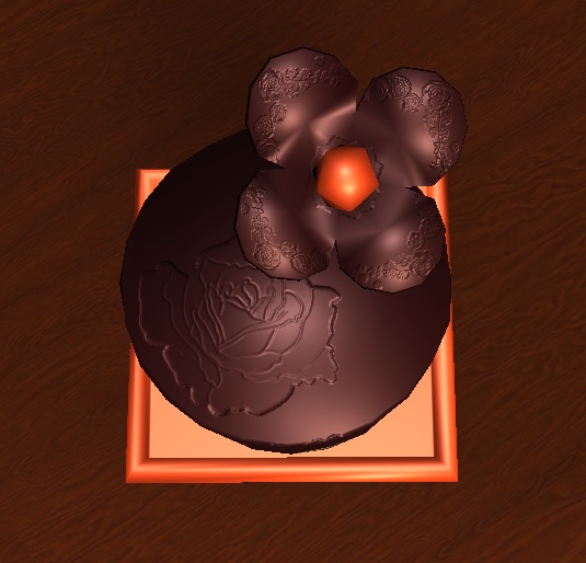 【3D小物】薔薇と金柑のチョコレートケーキ