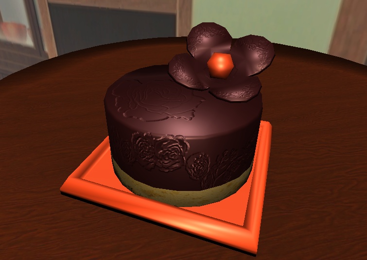 【3D小物】薔薇と金柑のチョコレートケーキ