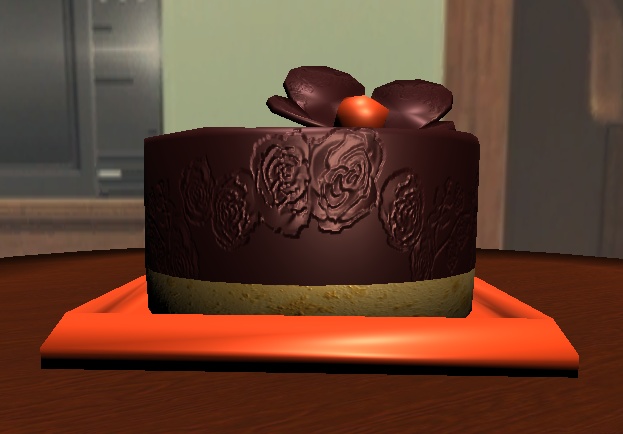 【3D小物】薔薇と金柑のチョコレートケーキ