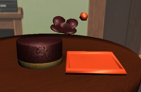 【3D小物】薔薇と金柑のチョコレートケーキ