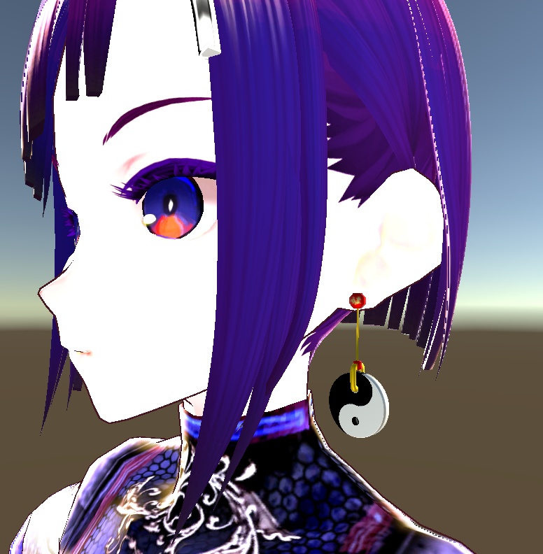 【3D小物】対極魚の耳飾り