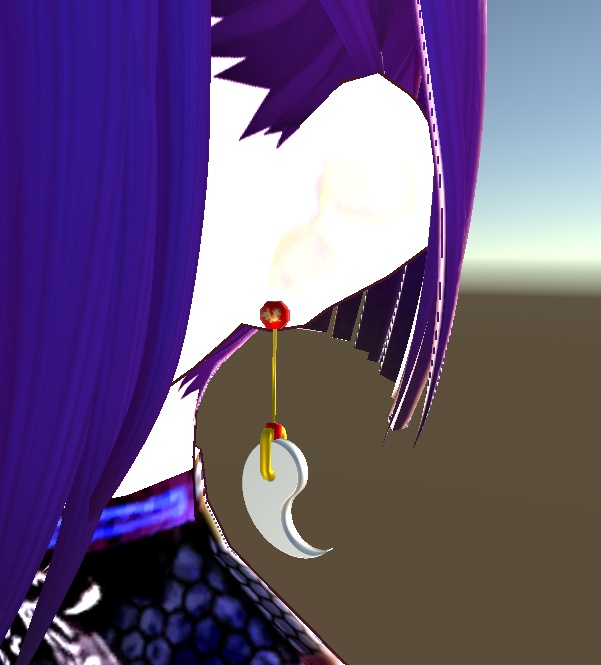 【3D小物】対極魚の耳飾り