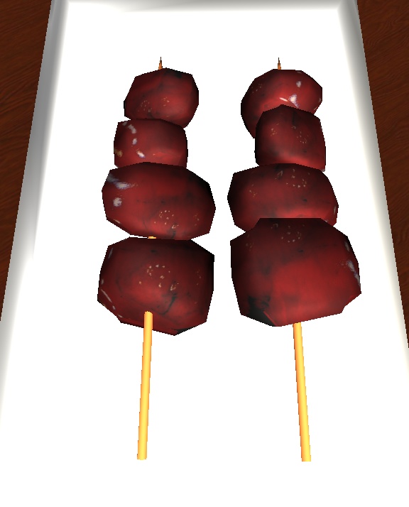 【3D小物】やきとりセット3(ししとう、ちょうちん、レバー)