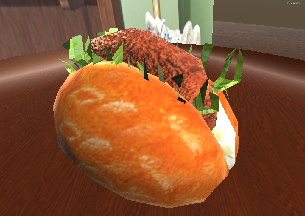 【3D小物】コロッケパン