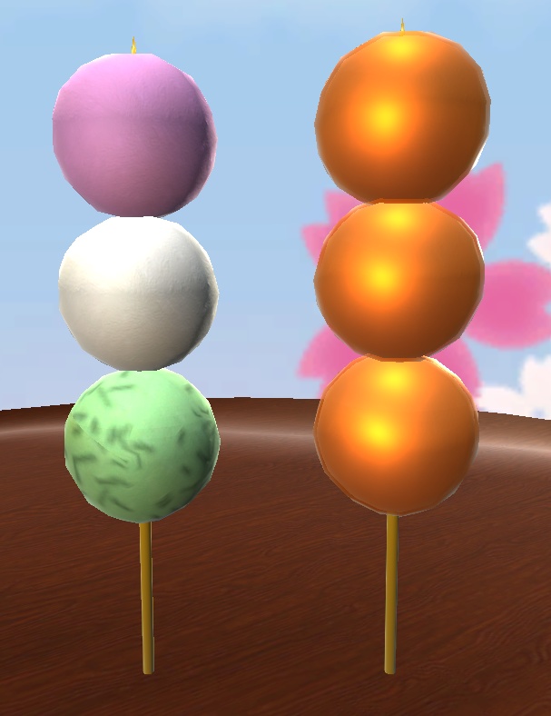 【3D小物】串にささったお団子