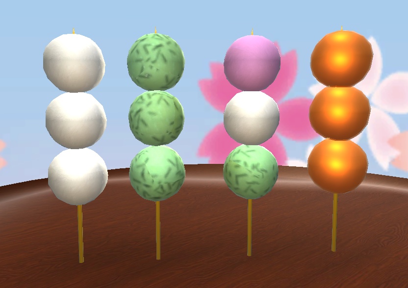 【3D小物】串にささったお団子