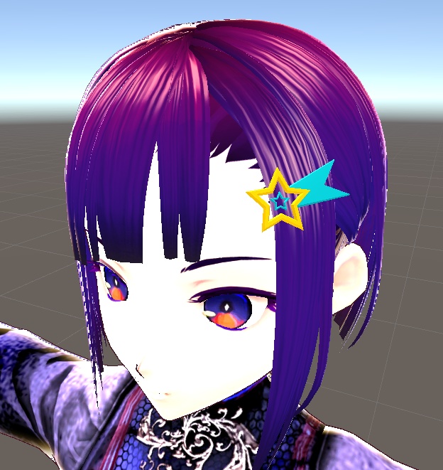 【3D小物】流れ星の髪飾り