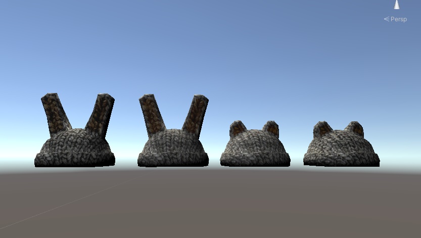 【3D小物】耳付きニット帽(2種)