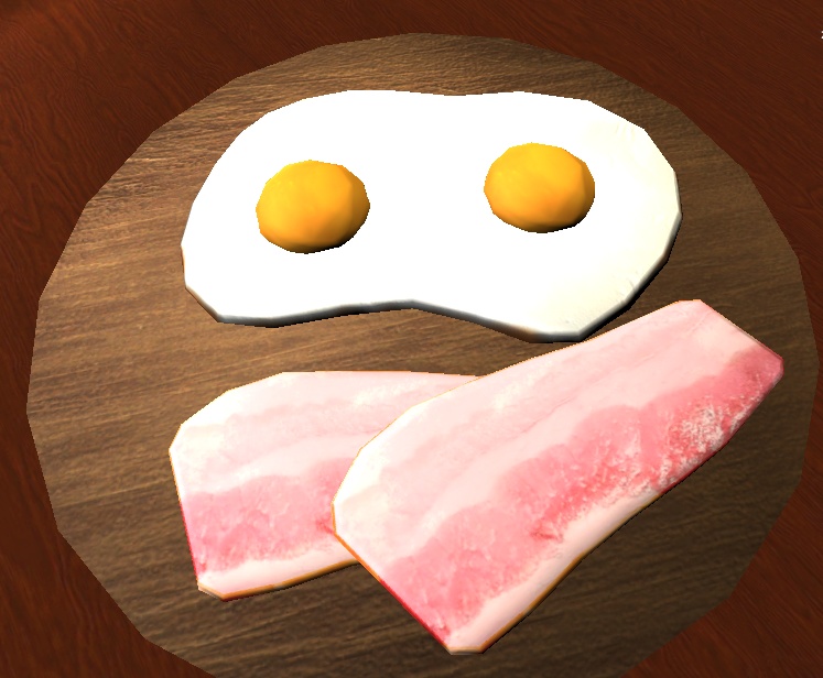 【3D小物】ベーコンエッグ