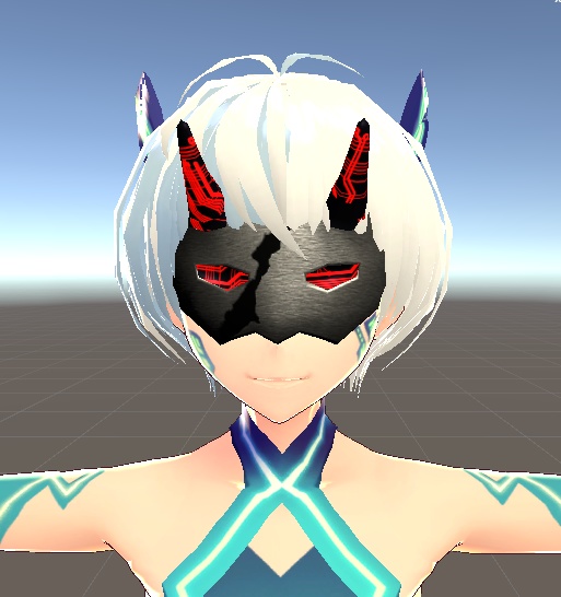 【3D小物】鬼のお面(半面)