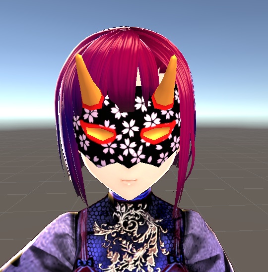 【3D小物】鬼のお面(半面)