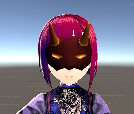 【3D小物】鬼のお面(半面)