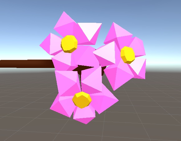 【3D小物】桜のかんざし(ローポリ)