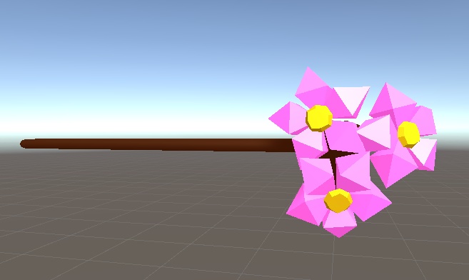 【3D小物】桜のかんざし(ローポリ)