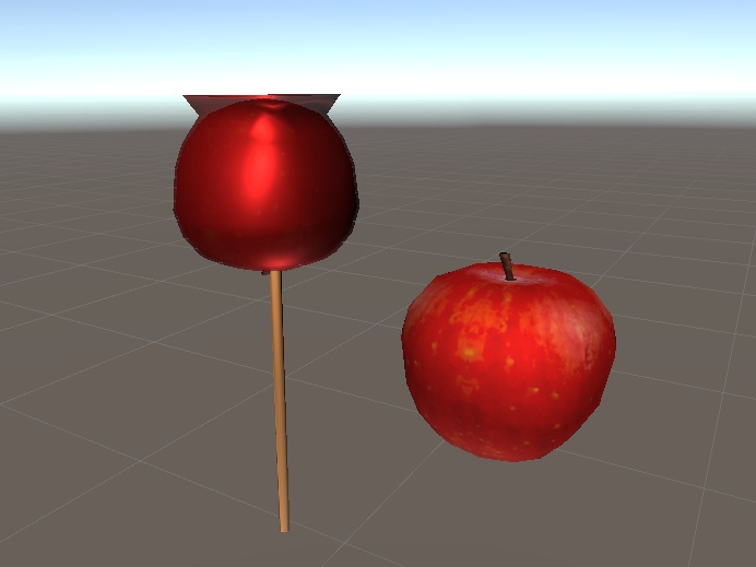 【3D小物】リンゴ飴とりんご