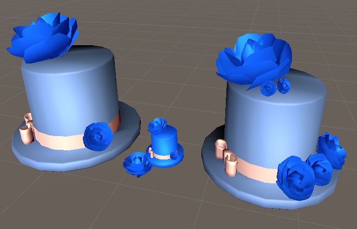 【3D小物】ローズシルクハットとバラ