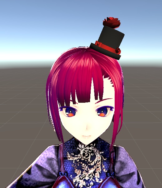 【3D小物】ローズシルクハットとバラ