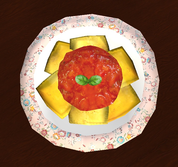 【3D小物】ラビオリ(トマトソース)