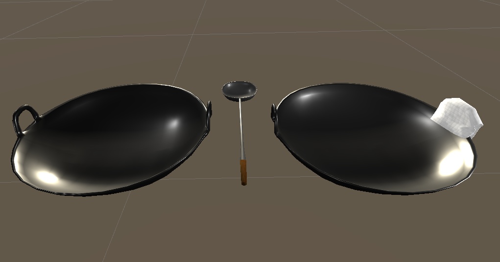 【3D小物】中華鍋と中華お玉