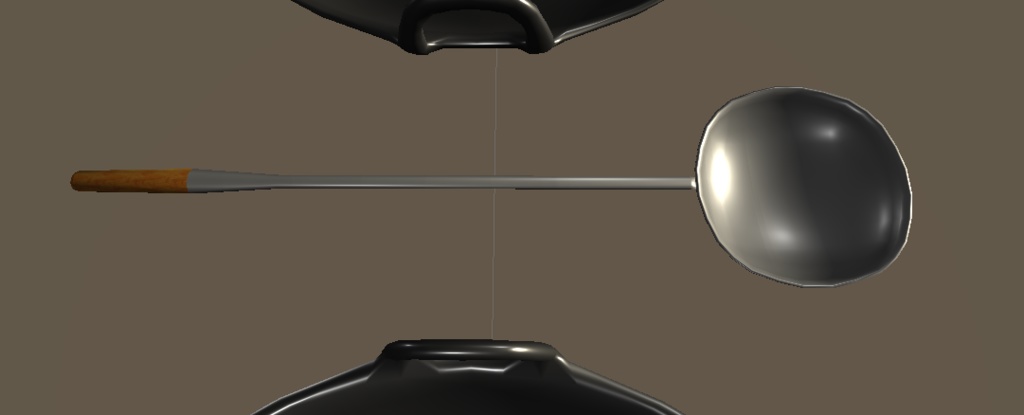 【3D小物】中華鍋と中華お玉