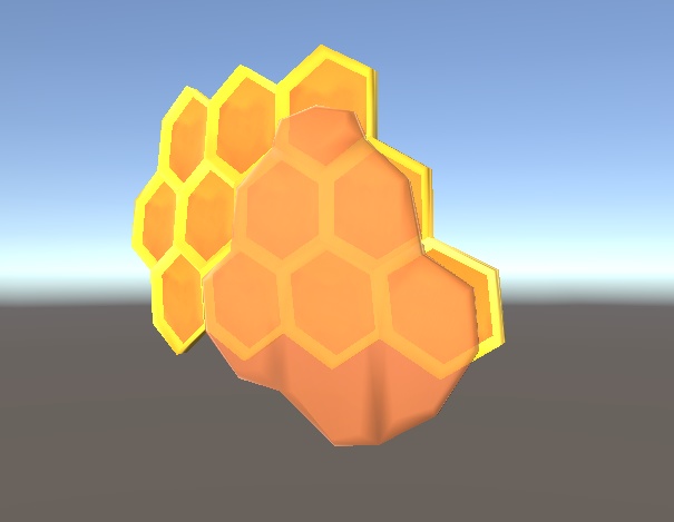 【3D小物】ハチの巣のワンポイント