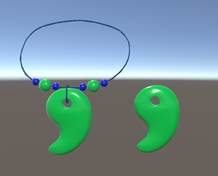【3D小物】勾玉の首飾りと勾玉