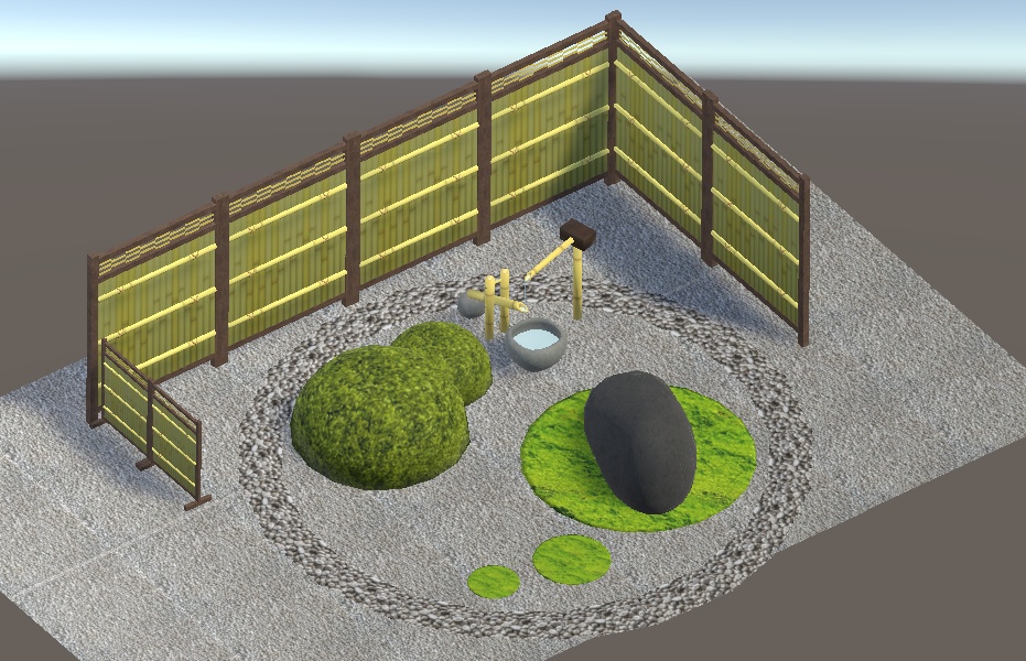 【3D小物】日本庭園セット1