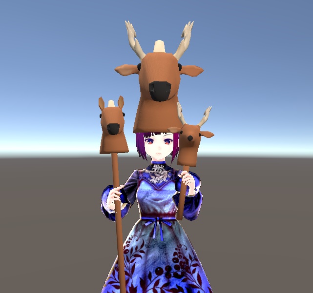 【3D小物】ウマとシカと馬鹿の頭(あにまるへっず)