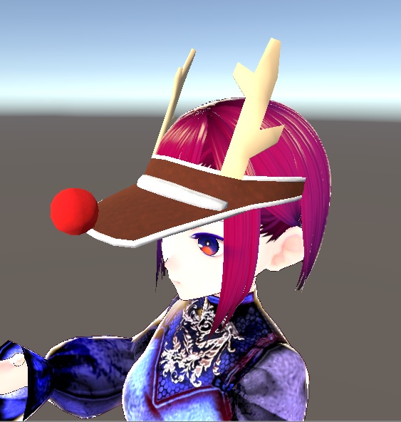 【3D小物】クリスマスバイザー(サンタ、トナカイ)