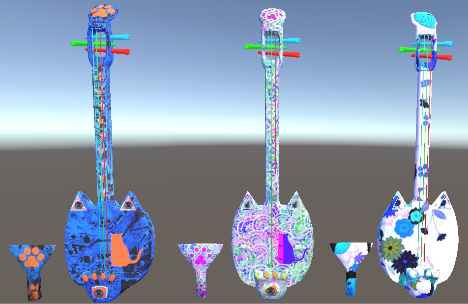 【3D小物】雷猫三味線【Vket5-オービタル-06-D出展】