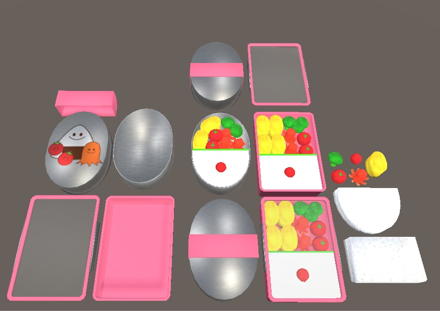 【3D小物】手作り弁当セット