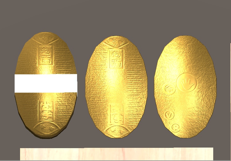 【3D小物】小判(山吹色のおかしセット)