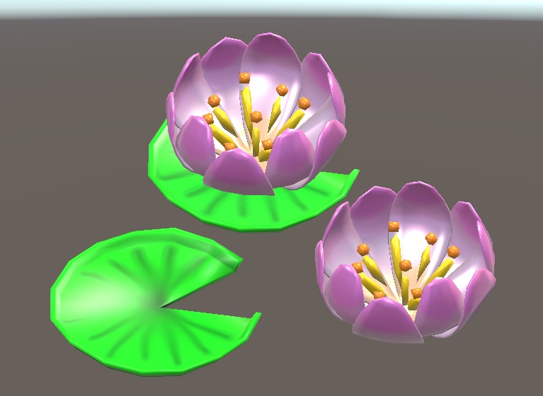 【3D小物】睡蓮のワンポイント