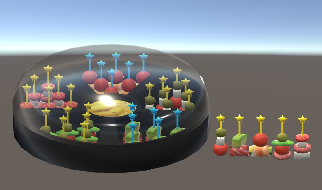 【3D小物】パーティーオードブル(ピンチョス)