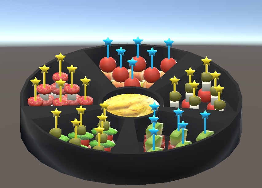 【3D小物】パーティーオードブル(ピンチョス)