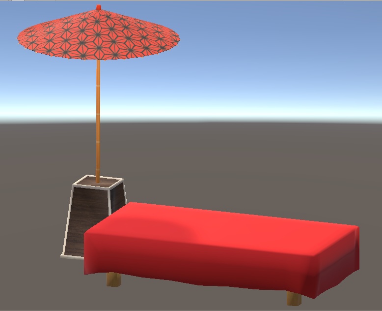 【3D小物】野点傘と床几