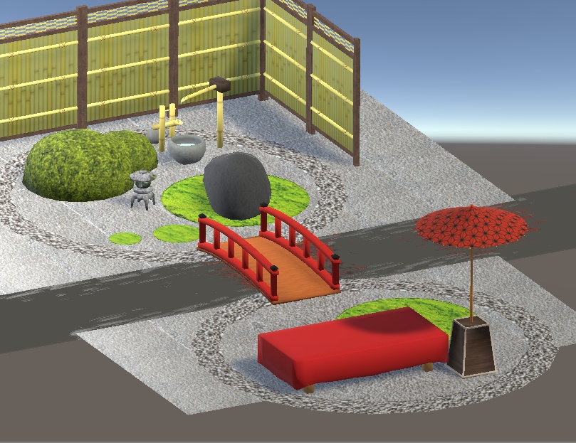 【3D小物】野点傘と床几