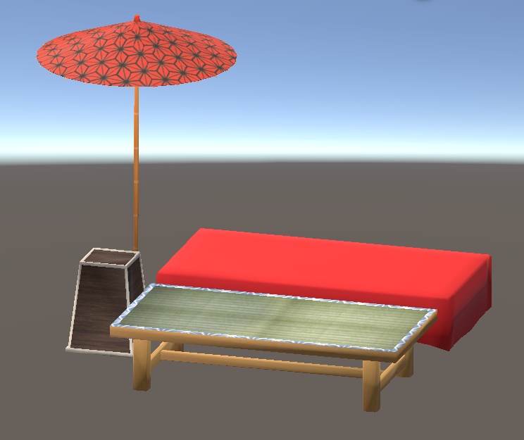 【3D小物】野点傘と床几