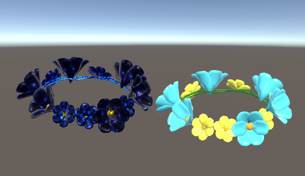 【3D小物】星空の花輪