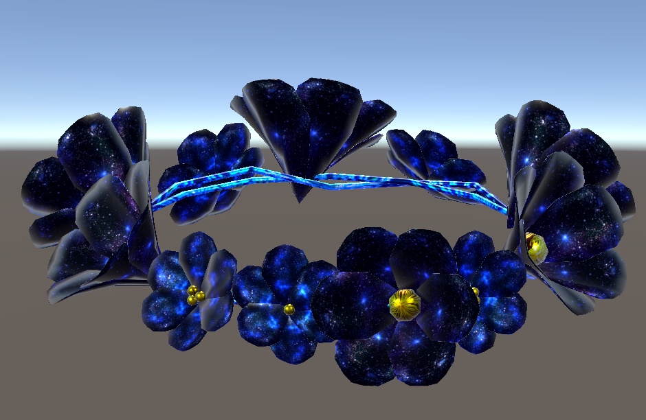 【3D小物】星空の花輪