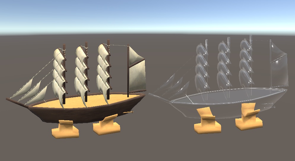 【3D小物】帆船の置物セット(模型、ボトルシップ、デカント)