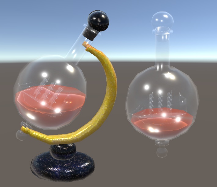 【3D小物】帆船の置物セット(模型、ボトルシップ、デカント)