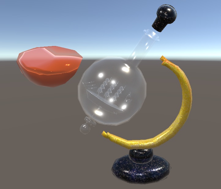 【3D小物】帆船の置物セット(模型、ボトルシップ、デカント)