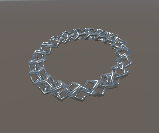 【3D小物】ボックスチェーンなリング