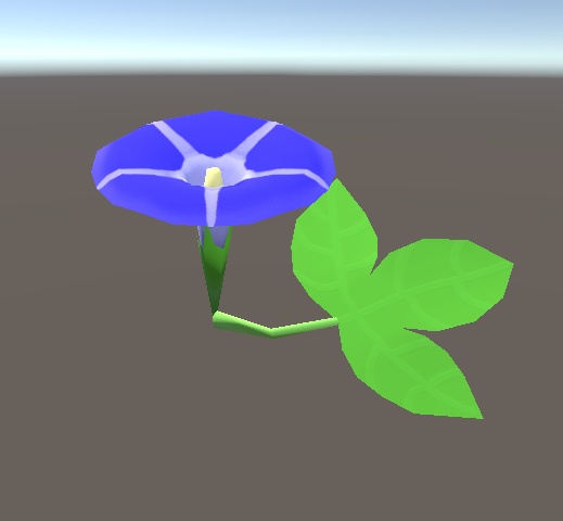 【3D小物】ミニ鉢アサガオとアサガオのワンポイント