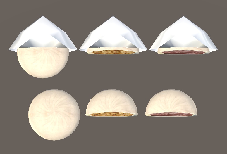 【3D小物】中華まん(肉まん、あんまん)