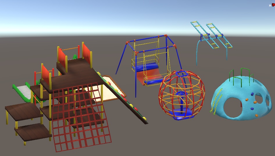 【3D小物】懐かしの公園遊具セット