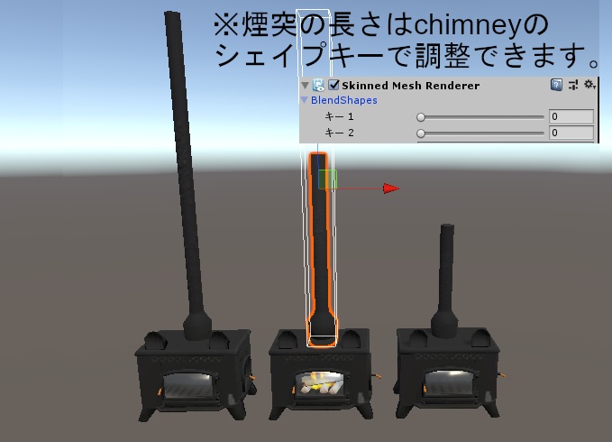 【3D小物】黒ねこの薪ストーブセット