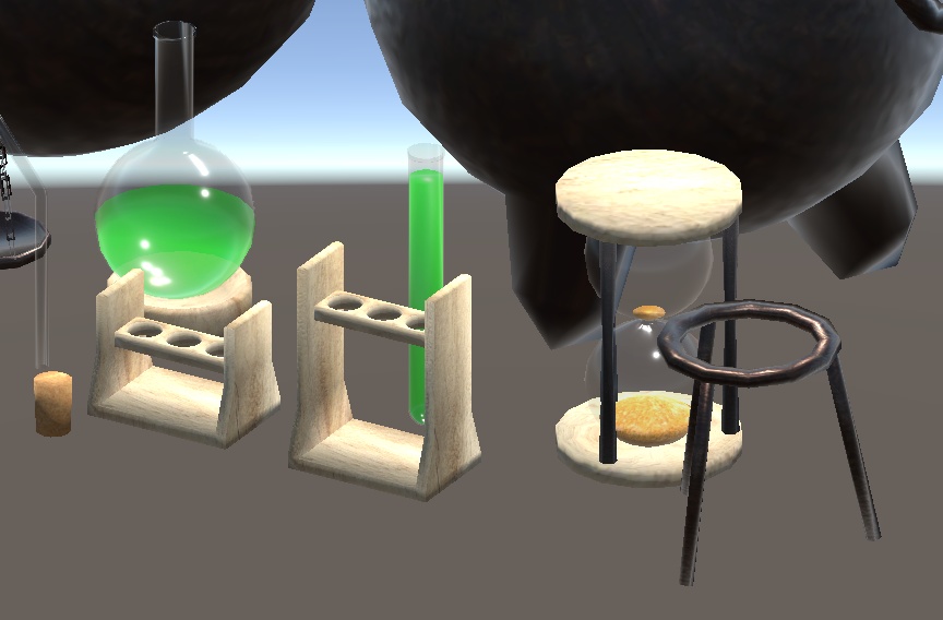 【3D小物】錬金術師・薬師の机上セット